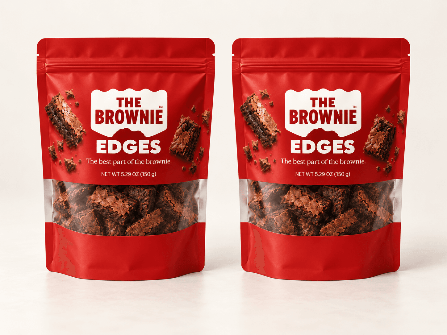 Two THE BROWNIE EDGES pouches