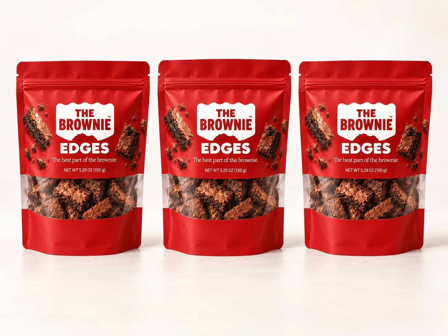 Three THE BROWNIE EDGES pouches