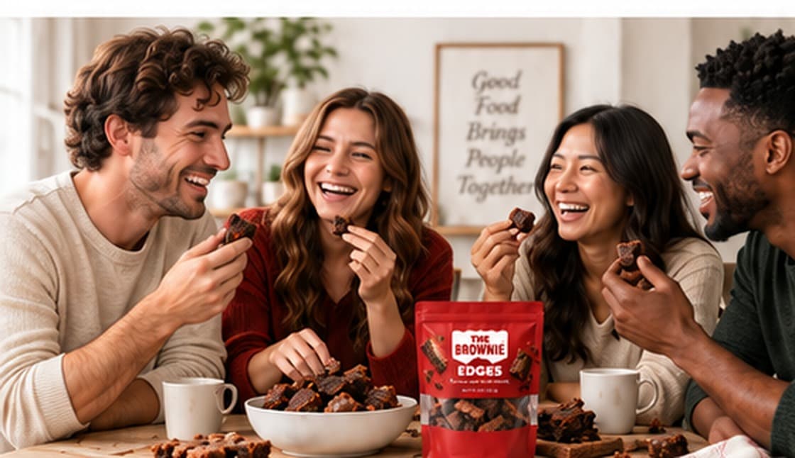 Friends sharing brownies